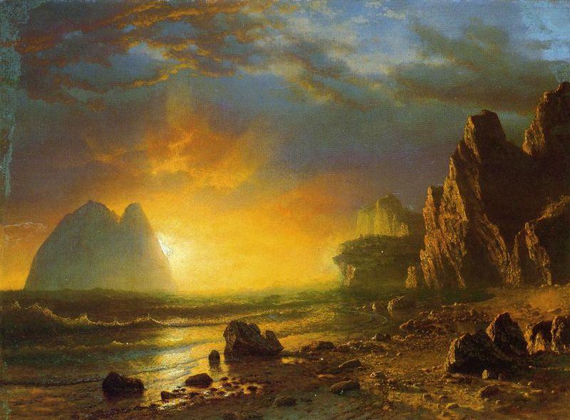 Albert Bierstadt Sunset on the Coast